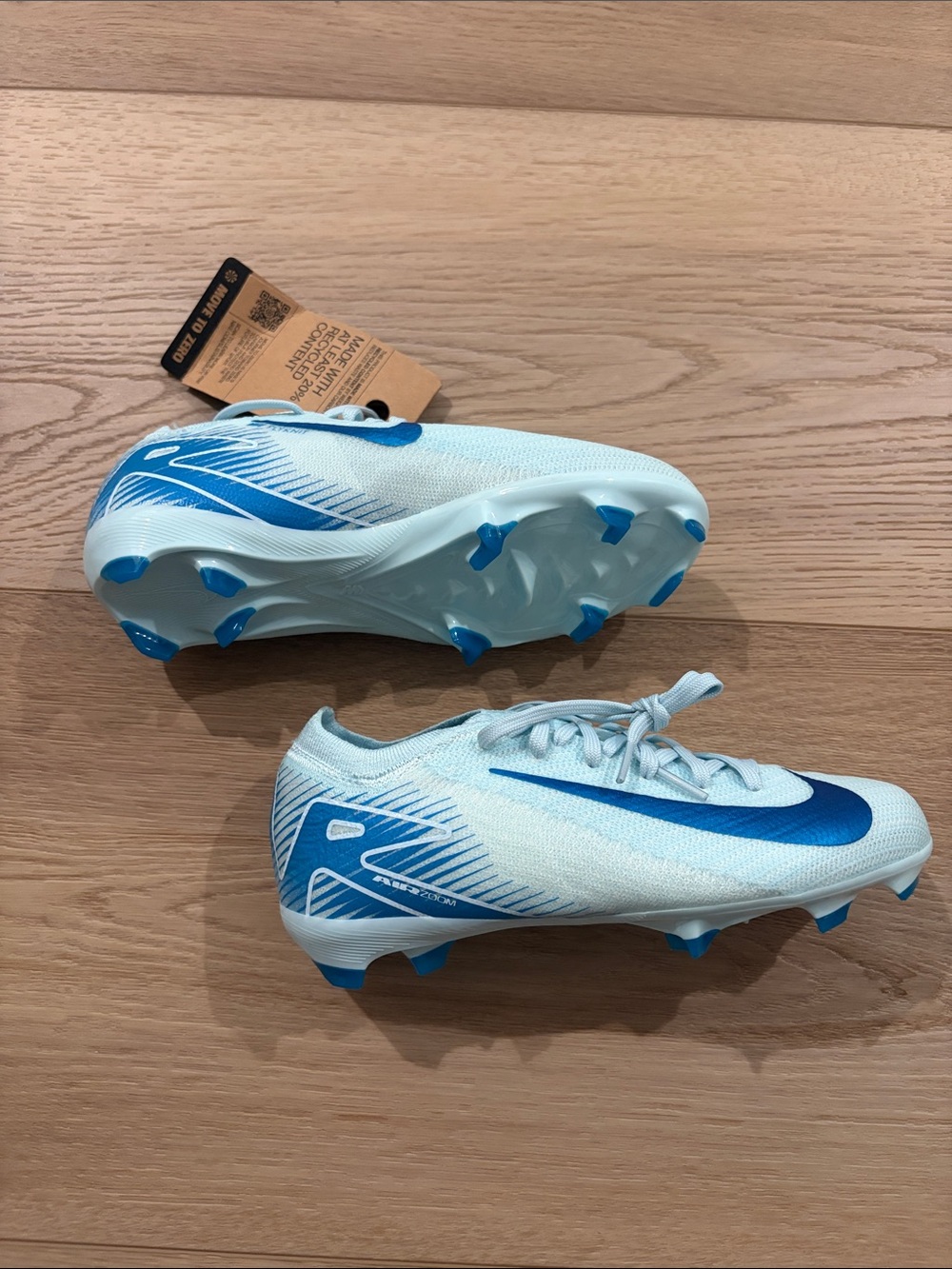 Nike Kids Light Blue and Blue Soccer Cleats